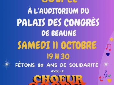 Beaune – Un concert gospel pour fêter les 80 ans du Secours populaire le samedi 11 octobre