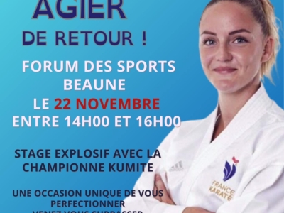 Beaune – La championne de karaté Alizée Agier donnera un stage le 22 novembre 