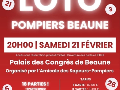 Beaune - Loto des pompiers ce samedi : une grande soirée solidaire au Palais des Congrès