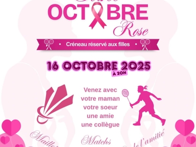 Soirée Octobre Rose : le Badminton Beaunois organise une soirée 100 % filles