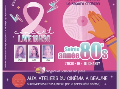 Beaune – Une soirée années 80 au profit des femmes touchées par le cancer vendredi 3 octobre