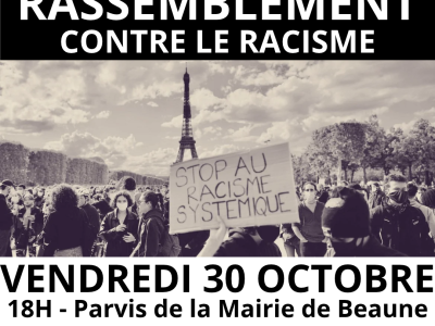 Beaune – Rassemblement contre le racisme et en hommage aux victimes de Trappes et La Verrière ce vendredi à 18 h, à l’appel de Beaune Demain