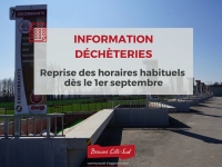 Beaune Côte et Sud - Les déchèteries retrouvent leurs horaires habituels dès le 1er septembre