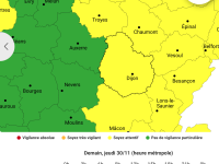 Météo France place en Vigilance neige et verglas la Côte-d'Or ce jeudi 