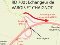 Fermeture exceptionnelle de l’échangeur de la RD 700 à Varois-et-Chaignot