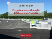 Fermeture exceptionnelle de la déchèterie de Travoisy le lundi 30 juin