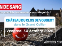 Une collecte de sang monstrueusement solidaire au Château du Clos de Vougeot, le 30 octobre 