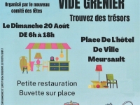 Meursault - Vide-grenier du nouveau Comité des Fêtes le dimanche 20 août 