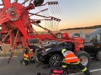Savolles - Un automobiliste héliporté après une collision avec une remorque agricole