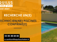 Aquilus Piscines & Spas Saint-Rémy RECRUTE ! Nous sommes à la recherche d’un Technicien Piscines confirmé (H/F) pour renforcer notre équipe dynamique.