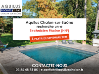 Aquilus Chalon recrute 2 TECHNICIENS PISCINE (H/F)
