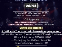 Á ne pas rater ce samedi 13 décembre : un concert de folie avec OSIRIS – Oasis Tribute, organisé par le club de Louhans-Cuiseaux FC