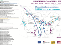 330 M€ prévus sur le réseau ferroviaire, dont 52 M€ cofinancés avec l’État et le Conseil Régional de Bourgogne-Franche-Comté