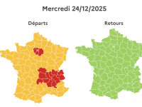 NOEL - Bison Futé voit rouge mercredi 24 décembre dans le sens des départs 