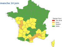 Dans six départements du sud-est et de l'ouest de la France, les conditions météorologiques entraînent un "danger élevé" de feux de forêts