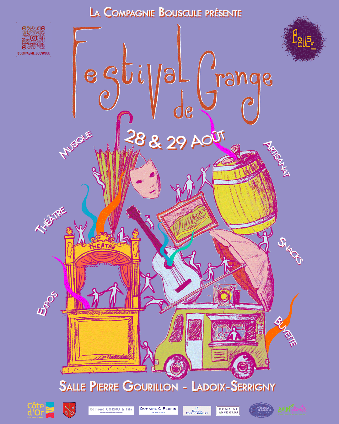 Ladoix-Serrigny - La Compagnie Bouscule donne rendez-vous les 28 et 29 août pour le Festival de Grange 2026
