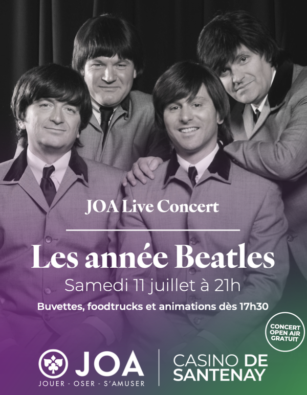 Concert-hommage aux Beatles, le 11 juillet au Casino de Santenay. Entrée libre