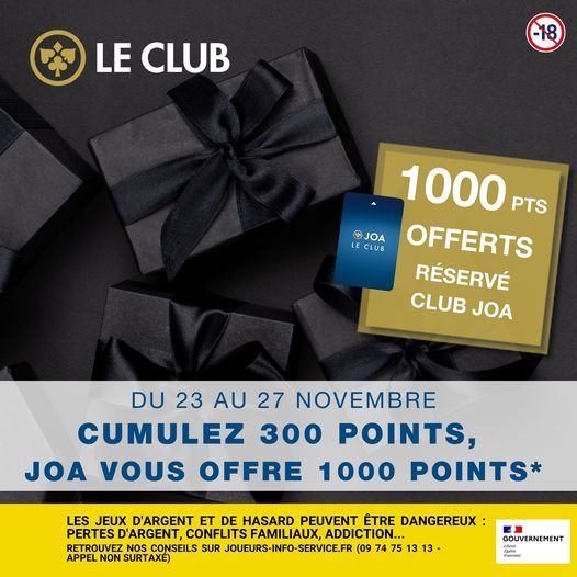 L’offre Black Friday du Casino JOA de Santenay