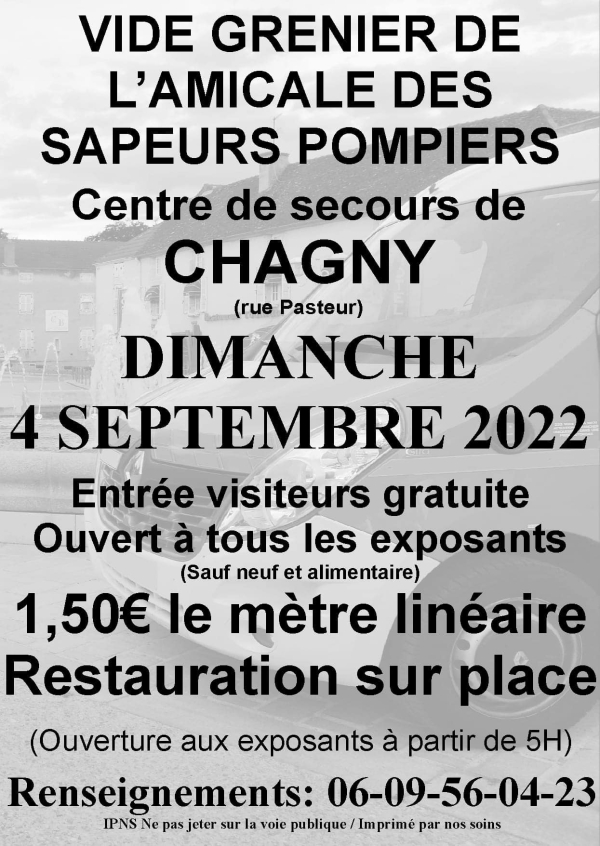 L'Amicale des sapeurs-pompiers de Chagny vous donne rendez-vous ce dimanche 