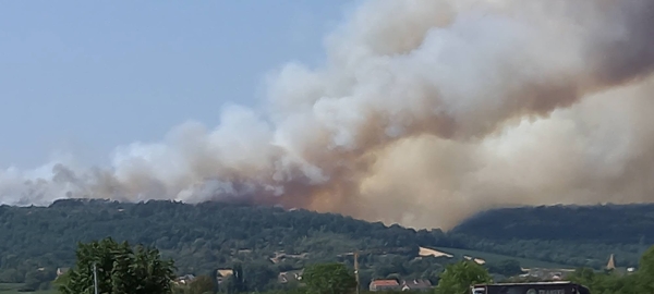 Incendie à Couchey - 50 hectares parcourus par les flammes, d'importants renforts convergent vers la Côte-d'Or