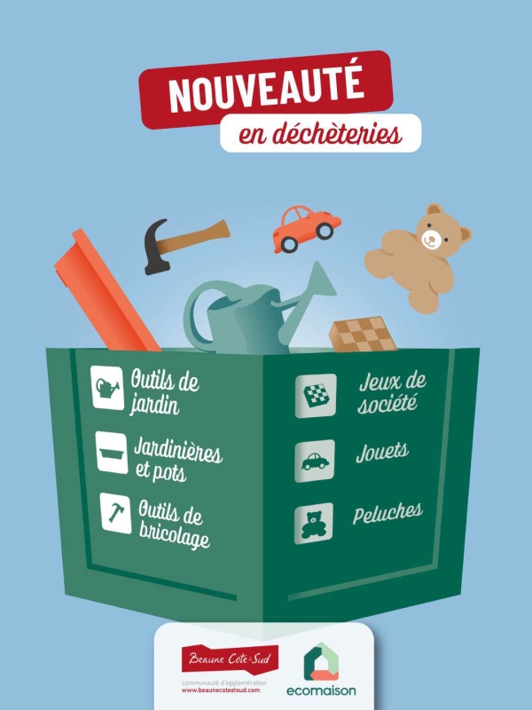 Beaune Côte & Sud – Bricolage, jardinage et jouets : une nouvelle filière de tri dans les quatre déchèteries
