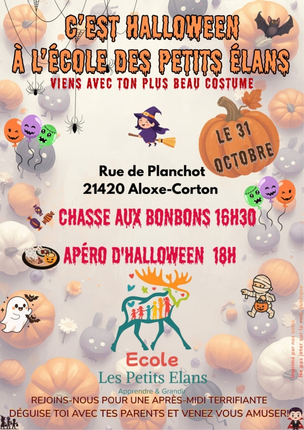 Aloxe-Corton – Chasse aux bonbons et apéro : Halloween s’invite à l’école des Petits Élans