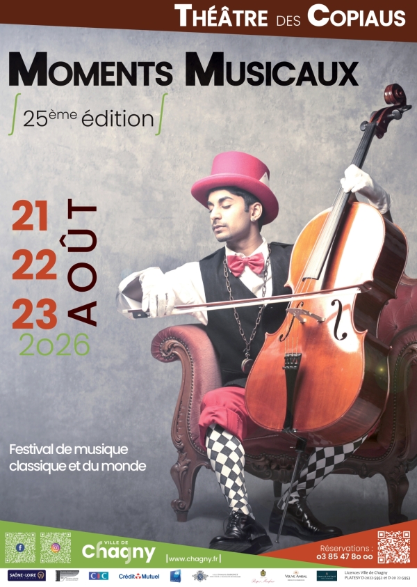 Chagny célèbrera les 25 ans des Moments Musicaux avec trois rendez-vous d'exception du 21 au 23 août 