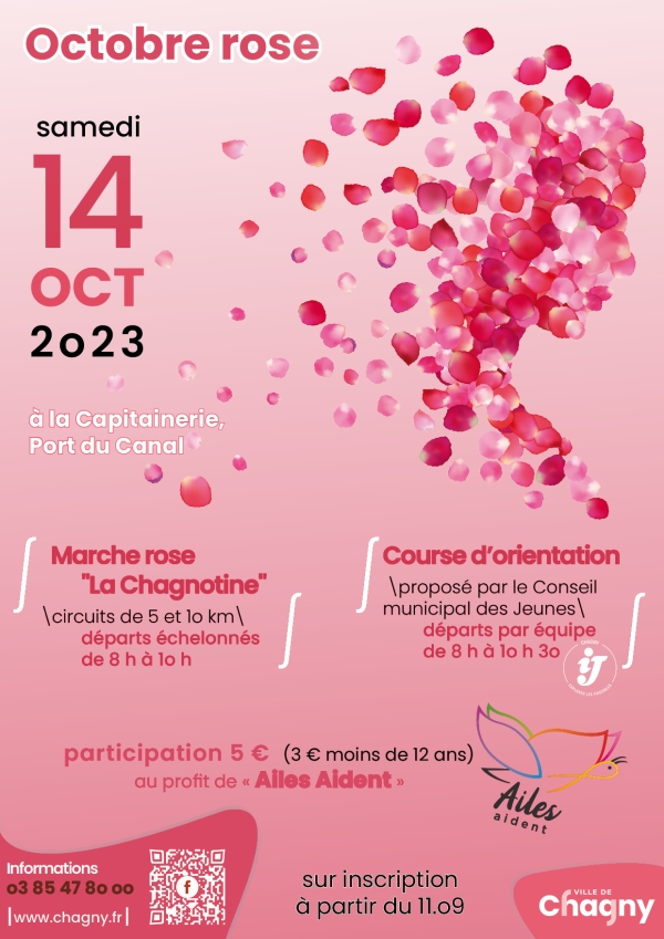 Chagny -Samedi 14 octobre de 8 h à 10 h : marche rose « La Chagnotine » et course d’orientation dans le cadre d’Octobre rose