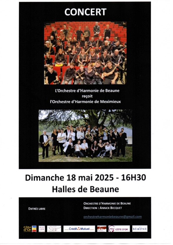 Beaune - Un concert festif et familial sous les Halles le dimanche 18 mai avec l’Orchestre d’Harmonie de Beaune