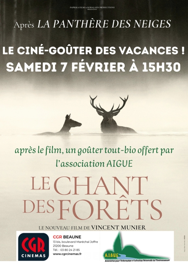 Beaune - AIGUE donne rendez-vous ce samedi 7 février au CGR pour un ciné-goûter en famille