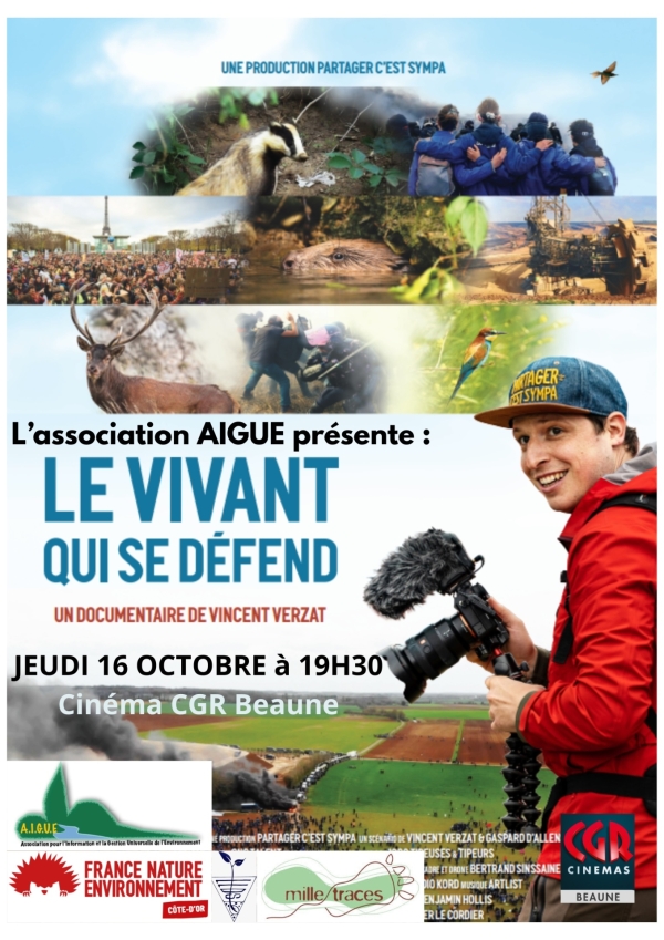 Beaune - AIGUE ouvre sa saison autour du film documentaire "Le Vivant qui se défend" ce jeudi soir