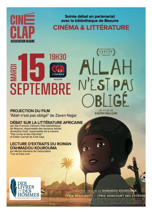 Beaune - Ciné-Clap ouvre sa saison ce mardi avec un ciné-débat autour de la littérature africaine