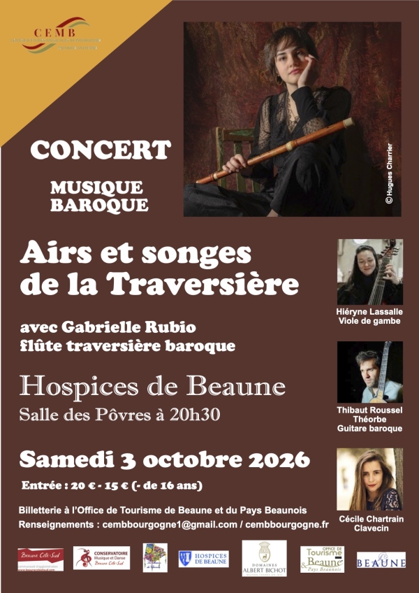 Beaune – La musique baroque s’invite dans la Salle des Pôvres avec « Airs et Songes de la Traversière » le 3 octobre