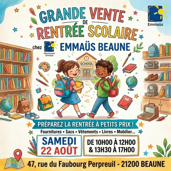 Emmaüs Beaune prépare sa grande vente spéciale rentrée ce samedi 22 août