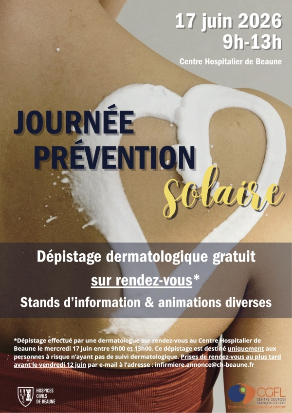 Hospices Civils de Beaune - Une journée de prévention solaire pour sensibiliser aux dangers du soleil et au dépistage des cancers de la peau