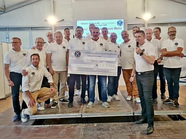 Beaune - Le Kiwanis Club signe le plus important don redistribué en France : 59 000 € remis à 23 associations locales
