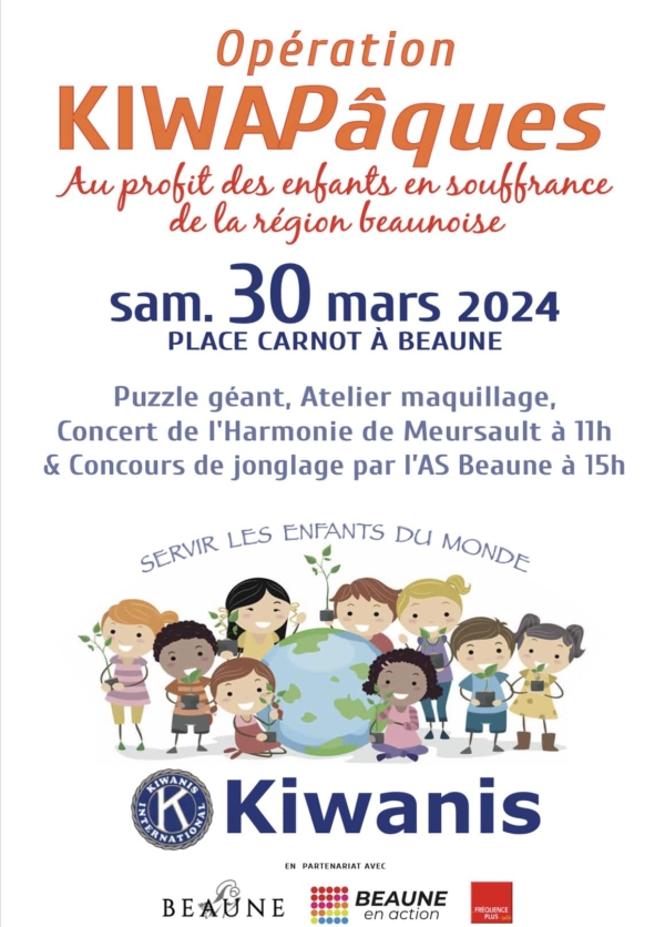 Kiwanis Beaune - Soutenir les enfants en souffrance avec l’opération KiwaPâques samedi 30 mars