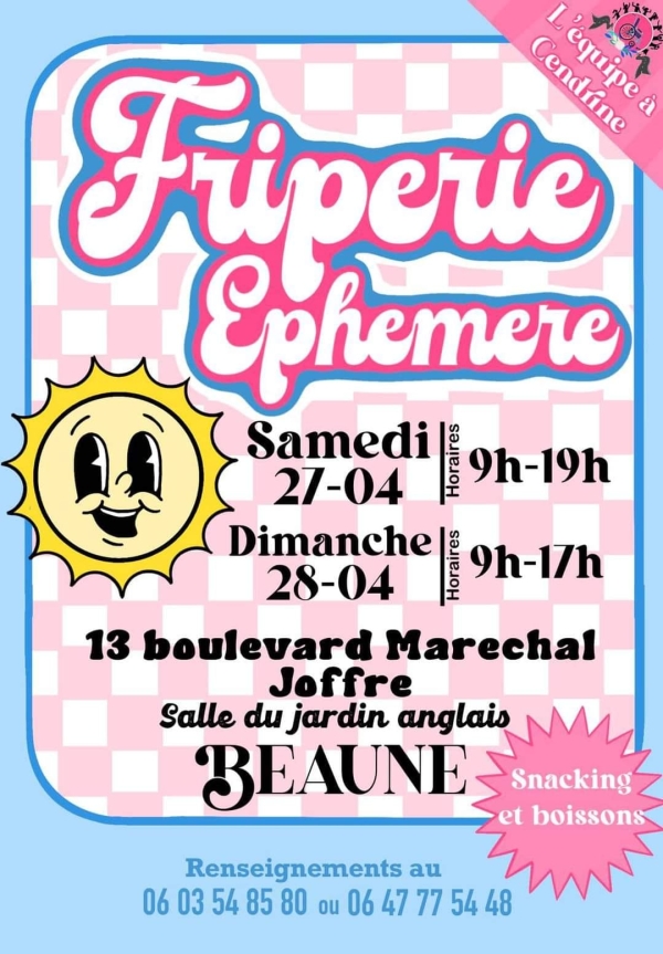 Beaune - Grande friperie solidaire les 27 et 28 avril, un événement au profit de « L'équipe à Cendrine »