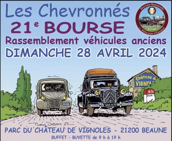 Beaune - 21e bourse de véhicules anciens avec Les Chevronnés à Vignoles le dimanche 28 avril 