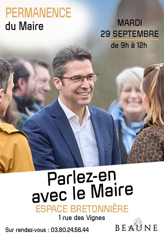 Beaune - Un temps d’échange avec le maire prévu le mardi 29 septembre