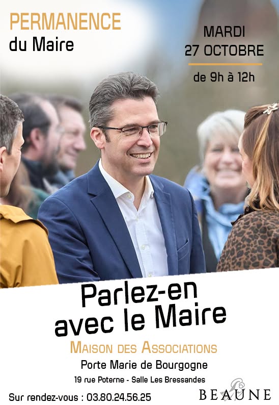 Beaune – « Parlez-en avec le Maire ! » : une nouvelle permanence de Pierre Bolze le 27 octobre