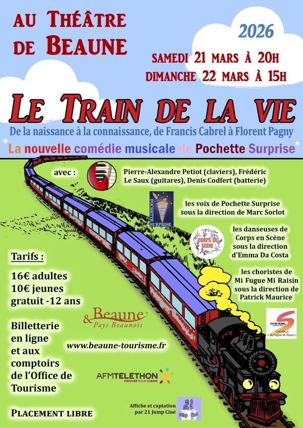 Beaune - Pochette Surprise présente sa nouvelle comédie musicale « Le train de la vie » les 21 et 22 mars