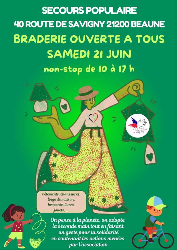 Beaune – Grande braderie solidaire du Secours populaire le samedi 21 juin