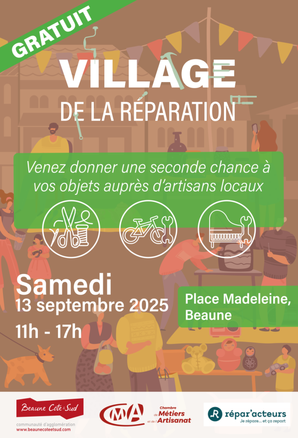 Beaune accueille le Village de la Réparation le samedi 13 septembre