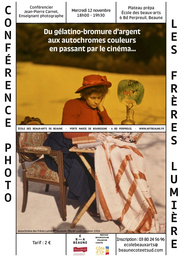 Beaune - Conférence : Les Frères Lumière, pionniers de la photographie et du cinéma à l’École des Beaux-Arts le 12 novembre