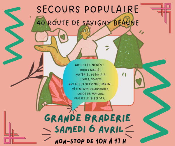 Beaune - Grande braderie solidaire du Secours Populaire : trouvez des trésors et soutenez une cause ce samedi 6 avril