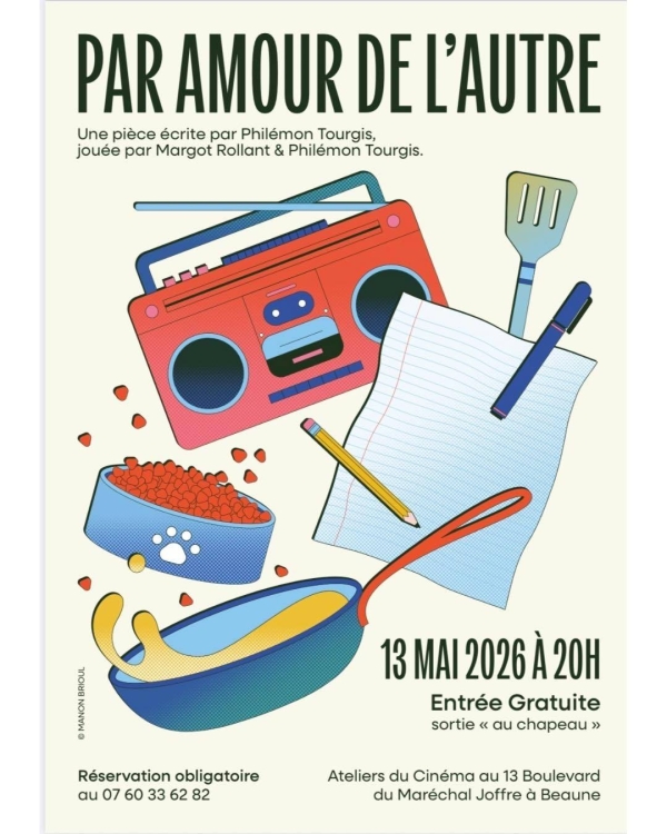 Beaune - Soirée théâtre aux Ateliers du Cinéma le 13 mai avec “Par amour de l’autre”, une plongée dans les failles du couple