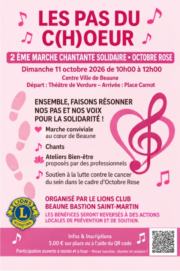 Beaune – « Les Pas du C(H)œur », une marche solidaire pour les femmes atteintes d’un cancer du sein les 10 et 11 octobre