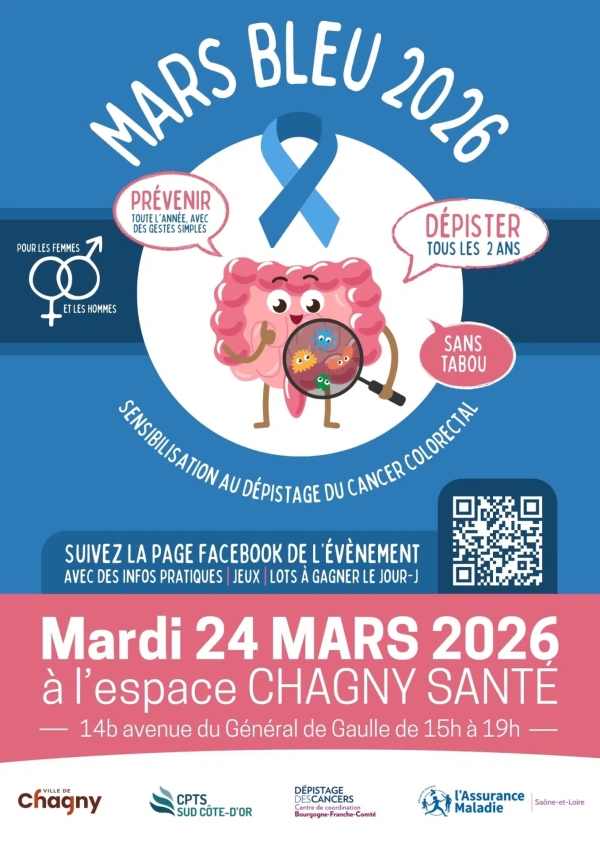 Chagny - Mars Bleu : une journée de prévention du cancer colorectal organisée le 24 mars