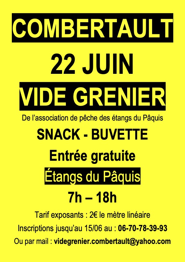 Combertault – L’association de pêche des étangs du Pâquis organise son vide-greniers annuel le 22 juin